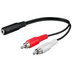 Goobay 50092 cable de audio 0,2 m 3,5mm 2 x RCA Negro, Rojo, Blanco