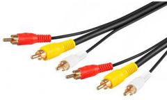Goobay 50382 cable de audio 3 m 3 x RCA Rojo, Blanco, Amarillo