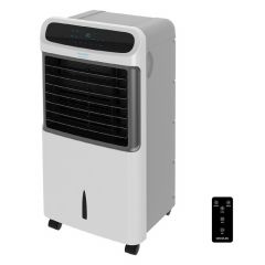 Climatizador evaporativo de frío y calor, caudal de aire hasta 500 m³/h con mando a distancia.
