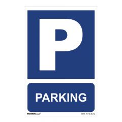 Señal uso obligatorio "parking" (pvc 0.7mm)  30x40cm