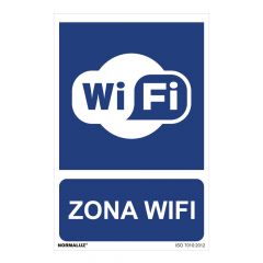 Señal uso obligatorio "zona wifi" (pvc 0.7mm)  30x40cm