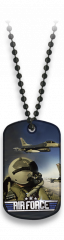 Chapa militar Con Cadena De Bolas Air Force, impresión 3D, dimensiones 2,8 x 5 cm