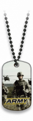 Chapa militar Con Cadena De Bolas Army, impresión 3D, dimensiones 2,8 x 5 cm