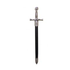 Abrecartas espada Excalibur del rey Arturo fabricada en metal de 27 cm con funda, Arma decorativa sin filo 