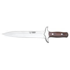 Cuchillo rematador Cudeman de montería con mango de madera roja y hoja recta de 23 cm. 105-R