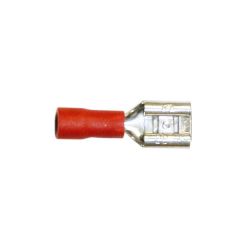 Pack de 100 uds Terminales Faston hembra aislado para cables de 0'5 a 1'5 mm² 6.35 mm Electro DH Color Funda Rojo 10.916/6.3/R 8430552103065