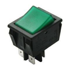 Interruptor bipolar Tipo luminoso 11.405.IL/NV 16A/250V Faston ON-OFF Electro DH Color Negro y Verde 8430552016662