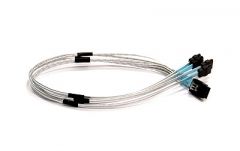 Supermicro IPASS to 4 SATA Cross-over Cable, 50cm, Pb-free cable de SATA 0,5 m Plata