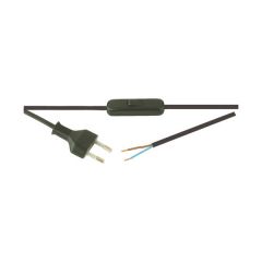 Interruptor pasante con cable 2 m. 2A/250V Color Negro Electro DH 11.576/N 8430552075775