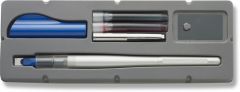 Pilot pack de pluma estilografica parallel pen 6.0mm - punta de acero - trazo de 6.0mm - 2 recargas, kit limpieza interior y exterior - color negro/rojo