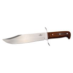 Cuchillo de caza Bowie Third 13794PW, con hoja de acero 440 de 25 cm acabado satinado, mango de Pakkawood. Incluye funda de piel