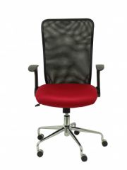 Piqueras y crespo silla minaya giratoria m/basculante brazos/r respaldo malla negro asiento tela 3d rojo