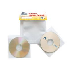 Pack de 25 fundas cd-dvd pp transparente no adhesivas con solapa 3l 10295