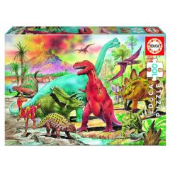 Puzzle infantil 100 dinosaurios de 6-8 años educa borras 13179