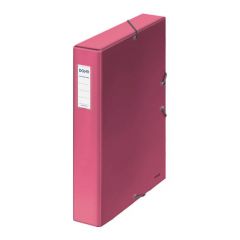 Cajas de proyectos cartón forrado lomo de 5 cm rosa con etiqueta 245x350x50 dohe