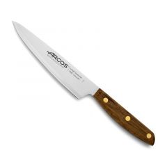 Arcos Cuchillo de cocinero serie Nórdika Hoja de Acero Inoxidable NITRUM® 16 cm de largo y mango Madera de Ovengkol