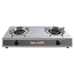 OUTLET Muvip serie strong cocina de gas inox 2 fuegos - encendido piezoelectrico - quemador de hierro fundido desmontable