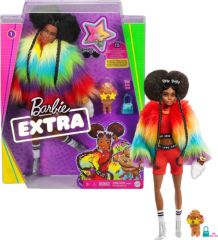 Barbie Extra Doll #1 in Rainbow Coat with Pet Poodle