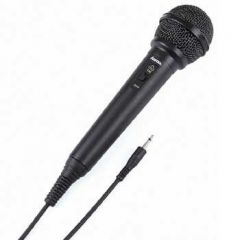 Hama | Micrófono dinámico DM20, micrófono de mano, con conector jack de 3,5 mm y de 6,35 mm, con adaptador para conectarlo a un sistema estéreo, color Negro