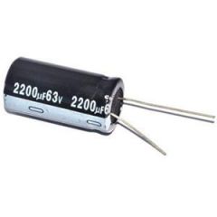 Condensador Electrolitico 2200uF 63Vdc Medidas 18x36mm Radial