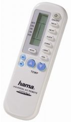 Hama | Mando aire acondicionado Universal II, alcance 5 metros, compatible con múltiples modelos, Color blanco.