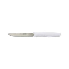  Cuchillo de Mesa Arcos Nova 188824 de acero inoxidable Nitrum y mango de Polipropileno, de color blanco hoja de 11 cm con funda y caja expositora