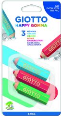 Giotto Happy Gomma goma Multicolor 3 pieza(s)