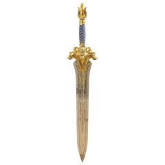 Mini Espada World of Warcraft Replica espada del Rey Llane en acero inoxidable y empuñadura de metal con hoja de 51 cm - Espada decorativa sin filo