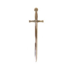 Abrecartas espada del rey Arturo fabricada en metal de 24 cm, Arma decorativa sin filo 