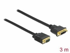DeLOCK 86758 adaptador de cable de vídeo 3 m DVI-A VGA (D-Sub) Negro