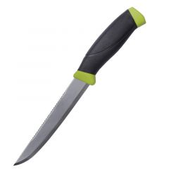 Morakniv STE-13870 Cuchillo Fileteador Comfort Scaler 150 con hoja dentada de acero inoxidable de 15 cm, mango Goma-TPE color negro/verde lima y funda de polímero de color negro en blíster