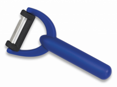 Pelador "neola" Azul Topcutlery Horizontal on Mango ABS y goma antideslizante, con cuchilla de acero inox en blister de presentación