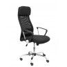 Piqueras y crespo sillón esteras basculante brazos/f cabecero respaldo alto malla negra asiento tela negro