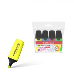 Erichkrause visioline mini pack de 4 marcadores - miniformato con divertidos emoticonos - colores: amarillo, verde, azul, rosa - fluorescente