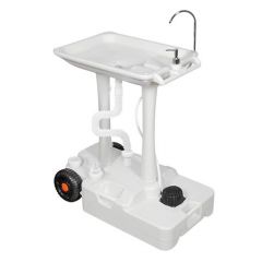 Muvip carrito de ducha portatil - capacidad 30 litros - diseño de montaje rapido - incorpora colgador para toalla - color blanco