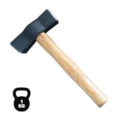 Blim martillo de carpintero - cabeza en acero al carbono forjado de 1 kg - superficie de trabajo templada - mango de madera - mango con forma ergonomica - color natural