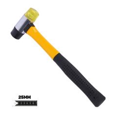 Blim martillo antirrebote de doble cara de golpeo - 25mm - cara de poliuretano y nylon - mango de fibra de vidrio - color negro