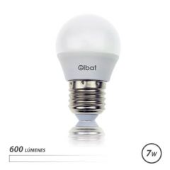 Elbat bombilla led - potencia: 7w - lumenes: 600 - tipo de luz: 4000k luz blanca - casquillo: e27 - angulo: 220º - dimensiones: 45x78mm - 30000 horas de vida - 15000 encendidos - color blanco