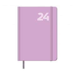 Dohe capri agenda anual - dia pagina - cubierta en papel impreso plastificado mate - cierre de goma elastica - sabado y domingo misma pagina - tamaño 14x20cm - color violeta