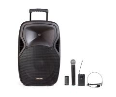 Fonestar malibu-215p negro altavoz amplificador portátil con micrófono y reproductor