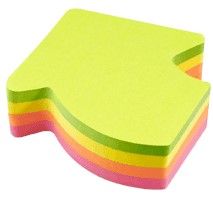 Global notes info cubo de 200 notas adhesivas con forma de flecha 67 x 68mm - colores verde, rosa amarillo y naranja
