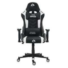 Cromad silla gaming premium - base de 350mm - piston de gas clase 2 - altura regulable - ruedas de nailon de 60mm - color negro/blanco