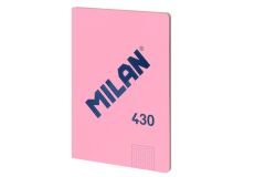 Milan libreta encolada formato a4 cuadricula 5x5mm - 48 hojas de 95 gr/m2 - microperforado - tapa blanda - color rosa