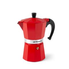Orbegozo kfr 640 cafetera de aluminio - prepara 6 tazas de cafe en minutos - compatible con diferentes tipos de cocinas - mango ergonomico y valvula de seguridad - facil de limpiar y mantener