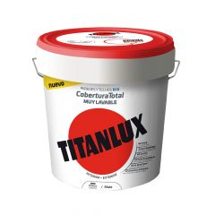 Pintura plástica lavable mate interior-exterior  cobertura total blanco 4l titanlux 06t100005