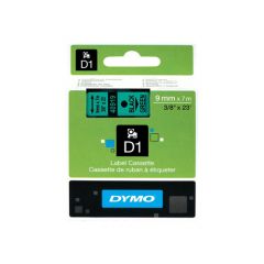DYMO D1 - Etiquetas estándar - Negro sobre verde - 9mm x 7m
