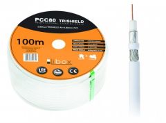 Libox Kabel koncentryczny PCC80 100m cable coaxial RG-6/U Blanco