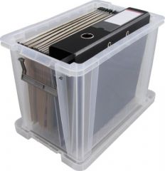 Caja de almacenaje con tapa 20 litros 28x40x26cm pp transparente archivo 2000 cp1482020 cs tp