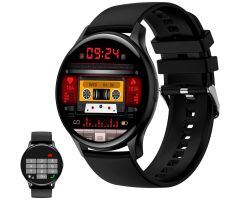 Ksix Smartwatch Core, Pantalla AMOLED 1,43", Aut. 5 días, Modos deporte y salud, Llamadas, Asistentes de voz, Sumergible, Negro