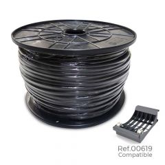 Carrete cable manguera acrilica 1kv negra 3x4mm 100m (bobina grande ø400x200mm)